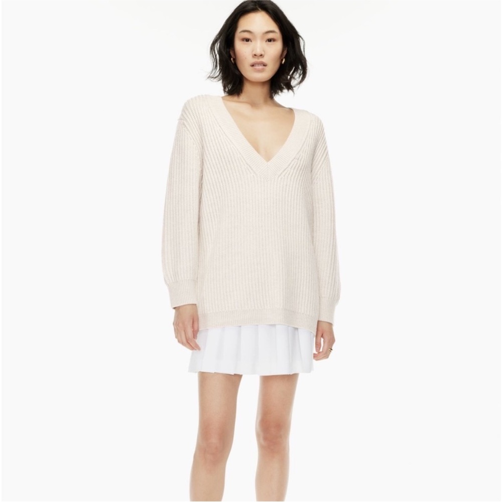 Aritzia Babaton Roger Sweater in Heather Birch Merino Wool